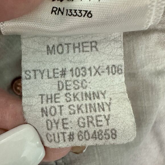 Mother Jeans The Skinny Not Skinny Womens Sz 27 Grey Mid Rise 25” Crop Stretch - Picture 10 of 11